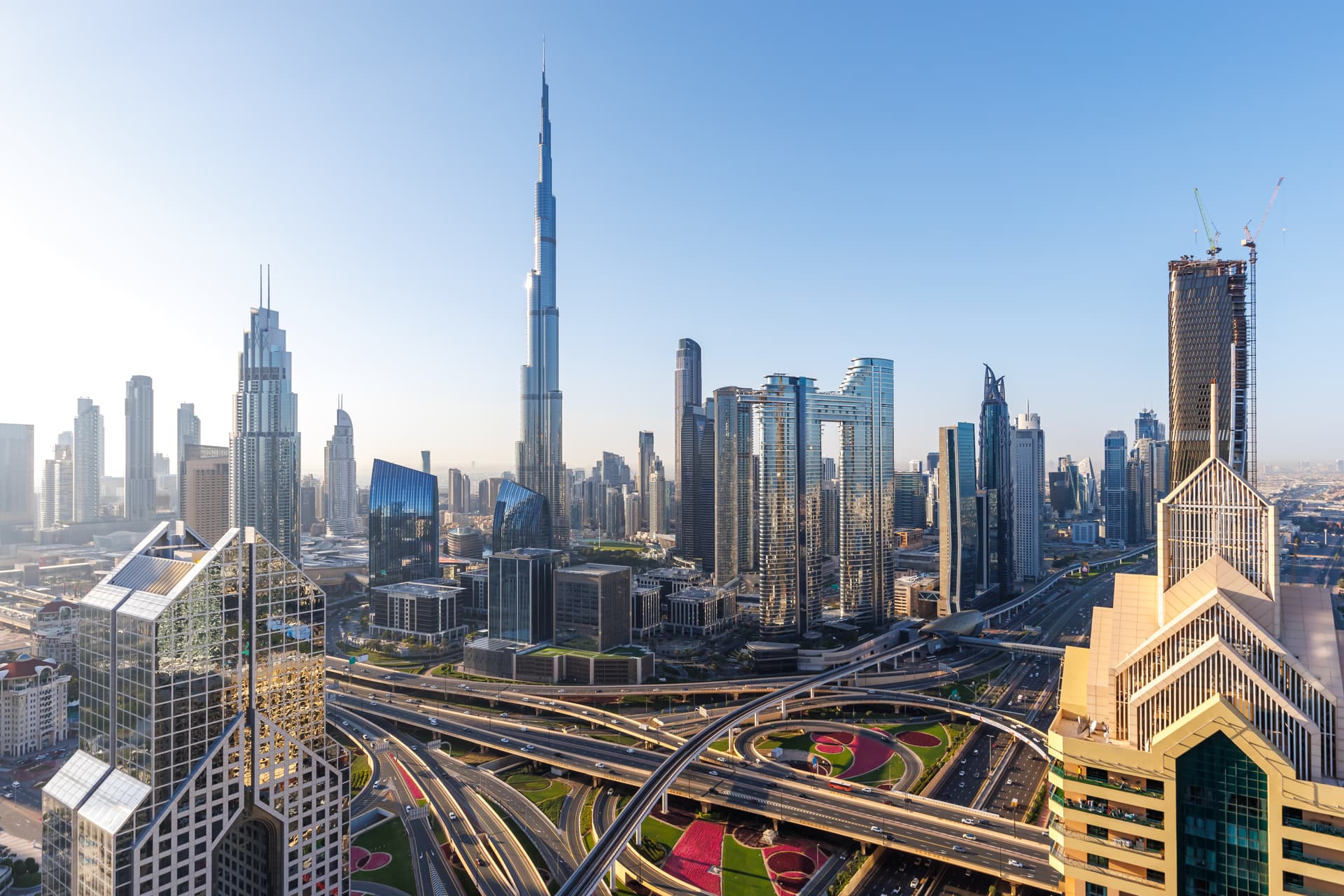 Dubai downtown skyline with Burj Khalifa — UAE visa and residency services